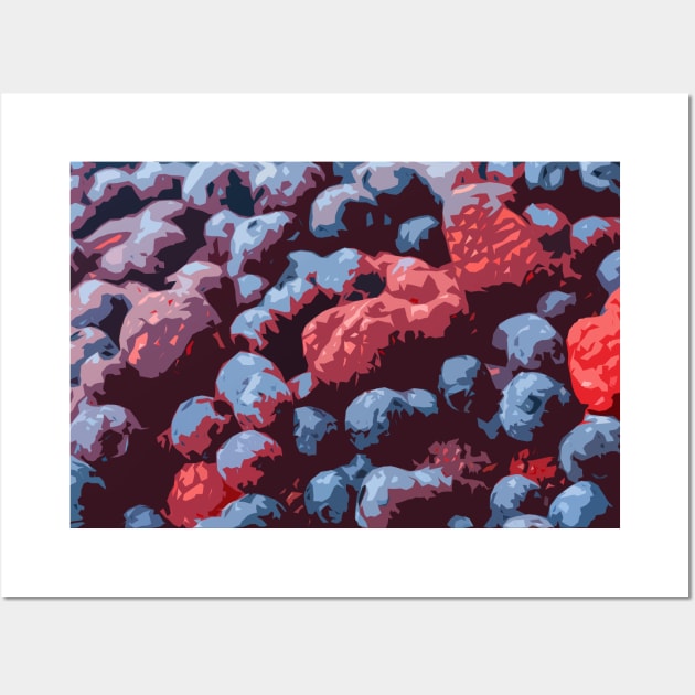 Raspberries and Blueberries! Wall Art by AbstractIdeas